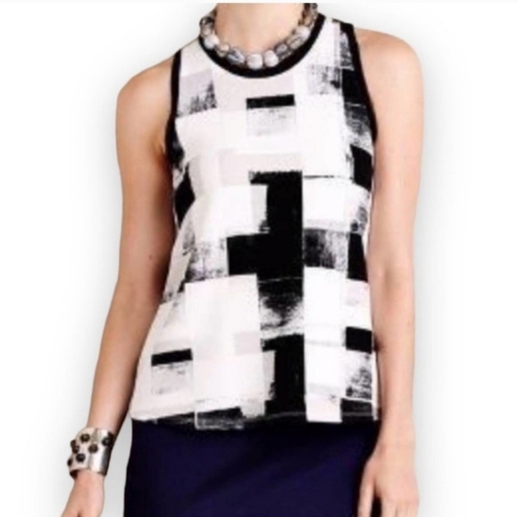 EUC ANTHROPOLOGIE POSTMARK ABSTRACT TANK SIZE SMALL - Picture 1 of 9